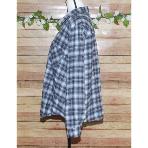 NWT Maurices Plaid Light Flannel Shirt Size 1X Pocket Long Sleeve Button Up - Picture 3 of 5